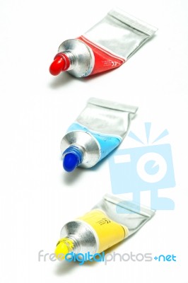 Paint In Tubes Stock Photo