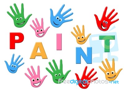 Paint Kids Means Painting Colorful And Children Stock Image