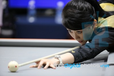 Pan Xiaoting Billiard Player Stock Photo