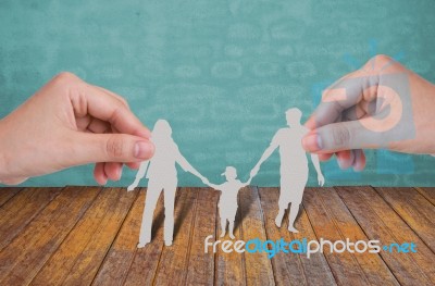 Paper Cut Of Family Stock Image