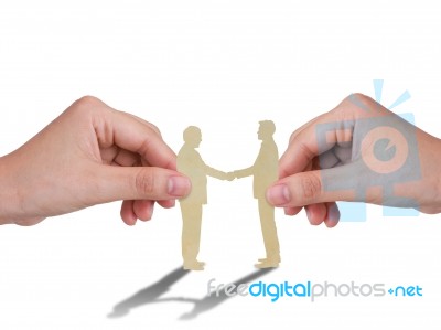 Paper Cut Of Two Business Man Stock Image