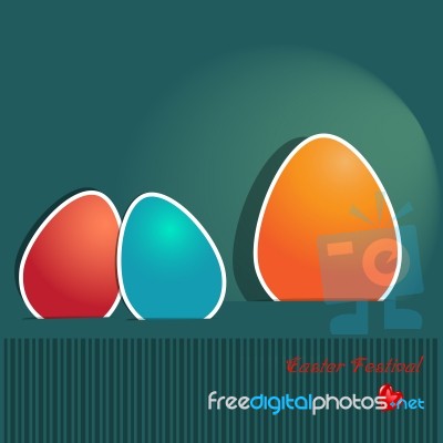 Paper Easter Eggs Card Design Stock Image