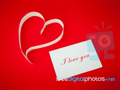 Paper Heart Valentine Stock Photo