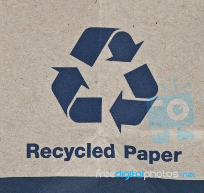 Paper Recycled Sign Stock Photo