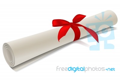 Paper Tied With Ribbon Stock Image