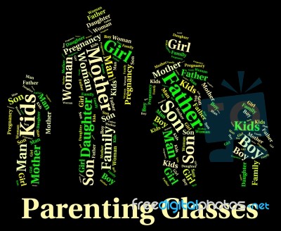 Parenting Classes Means Mother And Baby And Child Stock Image