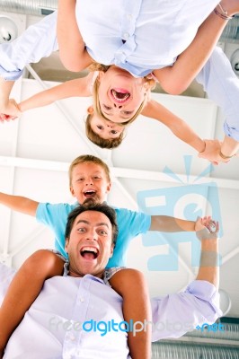 Parents With Two Children Stock Photo