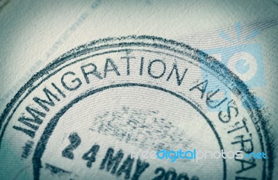 Passport Stamp For Travel Concept Background Stock Photo