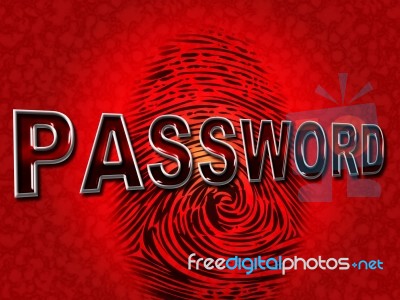 Password Fingerprint Shows Log Ins And Accessible Stock Image