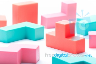 Pastel Isolate Toy Blocks Stock Photo