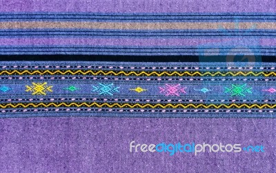 Pattern Of Thai Hand Made Cotton Fabric Stock Photo