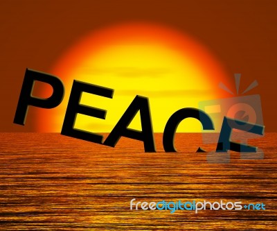 Peace Word Sinking Stock Image Peace Word Sinking Stock Image