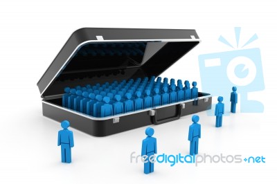 People In Briefcase Stock Image