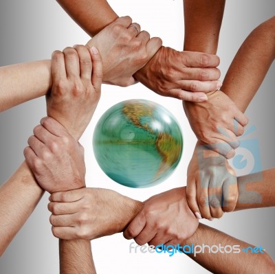 People Joining Hands Stock Photo
