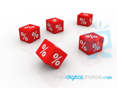 Percentage Dice Stock Image