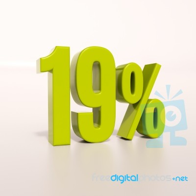 Percentage Sign, 19 Percent Stock Image