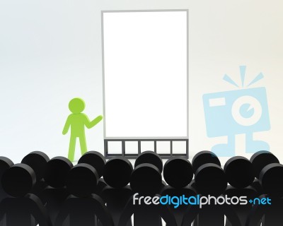 Person With Seminar On White Background Stock Image