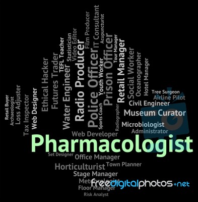 Pharmacologist Job Means Employee Work And Employment Stock Image