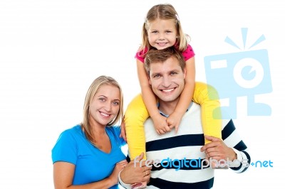 Photo Of A Cheerful Family Enjoying Stock Photo