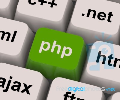 Php Key Shows Internet Development Stock Image