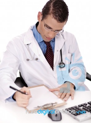 Physician Writing Stock Photo