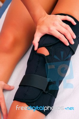 Physiotherapy Knee Brace Stock Photo