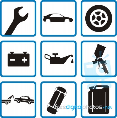 Pictograms For Car Repair Stock Image