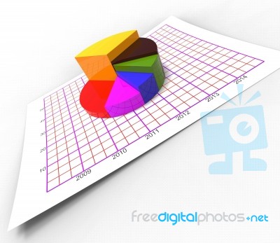 Pie Chart Shows Business Graph And Biz Stock Image