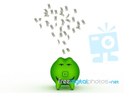 Piggy Bank And Banknote Stock Image