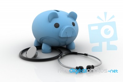Piggy Bank And Stethoscope Stock Image