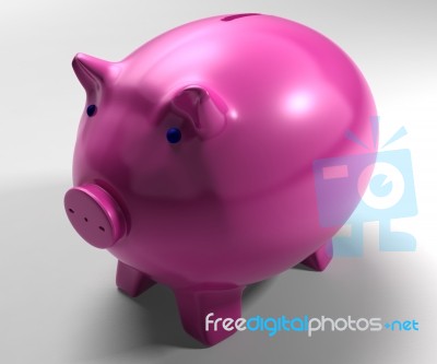 Piggy Bank Shows Savings Accounts Stock Image