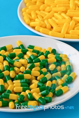 Pills On A Plate Stock Photo