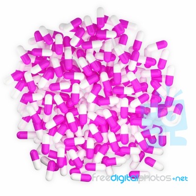 Pink And White Pill Stock Image