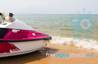 Pink  Jet Ski Stock Photo