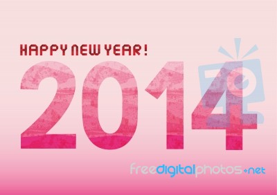 Pink Shade New Year 2014 Stock Image