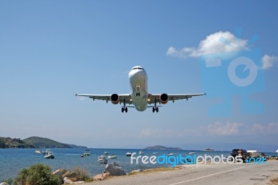 Plane Landing Stock Photo