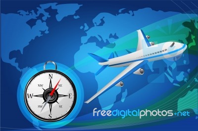 Plane With Compass Stock Image
