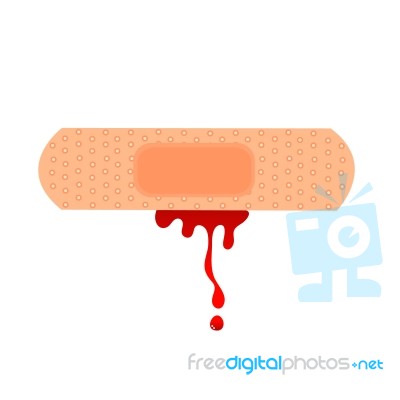 Plaster With Blood Splash Stock Image