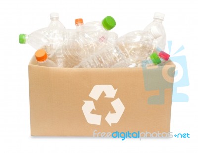 Plastic Bottles In A Box Stock Photo