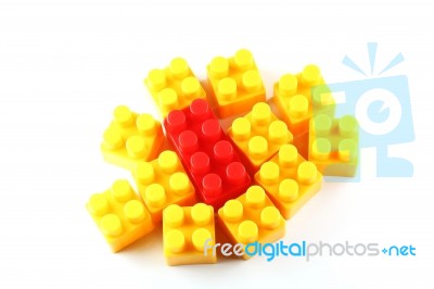 Plastic Building Blocks Stock Photo