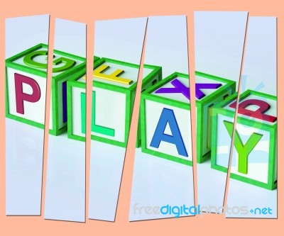 Play Letters Show Fun Enjoyment And Games Stock Image