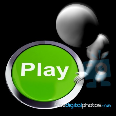 Play Pressed Means Games Entertainment And Fun Stock Image