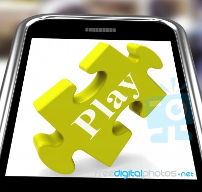 Play Smartphone Means Fun And Games On Web Stock Image
