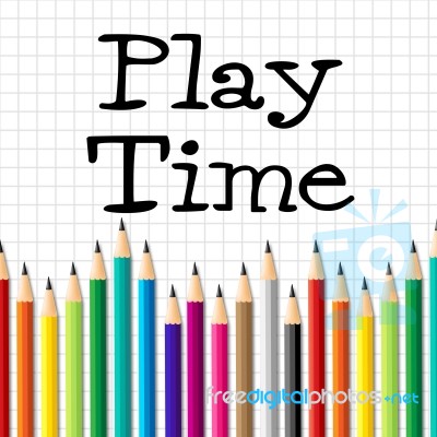 Play Time Pencils Indicates Child Childhood And Toddlers Stock Image
