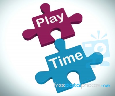 Play Time Puzzle Means Fun And Leisure For Children Stock Image