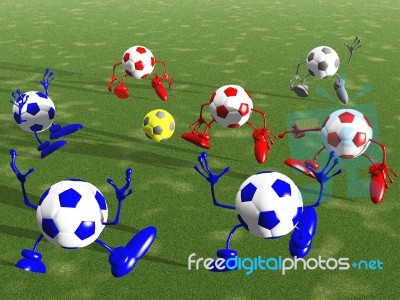 Playing Football Stock Image