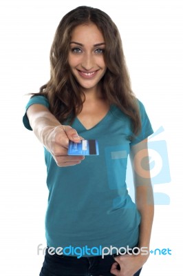 Please Accept Your New Credit Card Stock Photo