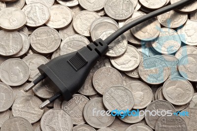 Plug On Money Stock Photo