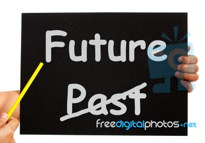 Pointing Future On Blackboard Stock Photo