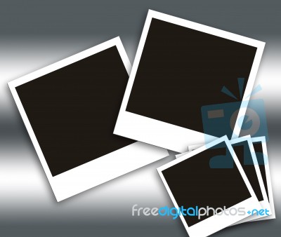 Polaroid Su Fondo Grigio Stock Image